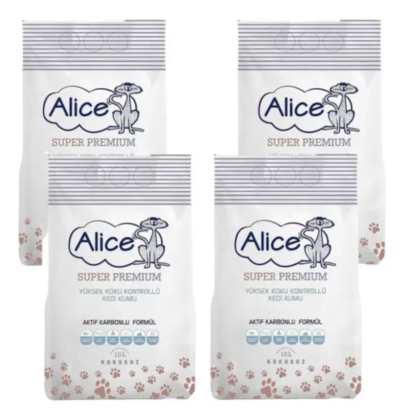 Aktif Karbonlu Super Premium Topaklaşan Kedi Kumu 4x10 Lt