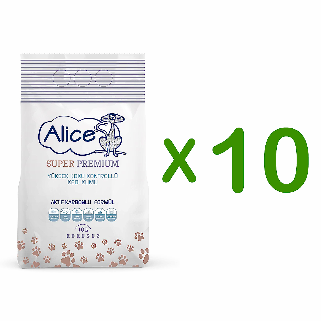 Alice Aktif Karbonlu Super Premium Topaklaşan Kedi Kumu Alice Aktif Karbonlu Super Premium Topaklaşan Kedi Kumu