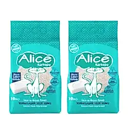 Alice Kartopu İnce Taneli Kedi Kumu/Beyaz Sabun Kokulu 2x10 lt.