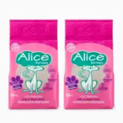 Alice Kartopu Kalın ve Beyaz Taneli Pudra Kokulu Kedi Kumu