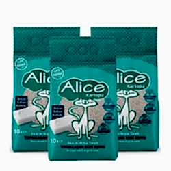 Alice Kartopu İnce Taneli Kedi Kumu/Beyaz Sabun Kokulu 3x10 lt.